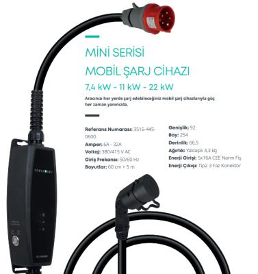 MİNİ SERISI -MOBIL ŞARJ CIHAZI- 7,4 kW - 11 kW - 22 kW